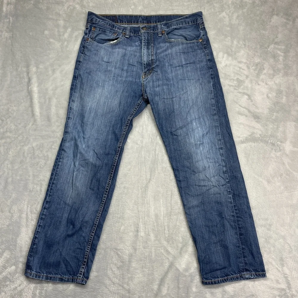 Levi's Jeans Mens 36x29 Blue Denim Medium‎ Wash Red Tab Straight Leg Streetwear